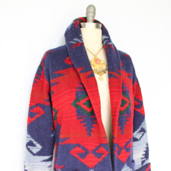 RALPH LAUREN vintage wool Cardigan wool sweater Aztec southwestern tribal jacket - Picture 7 of 10